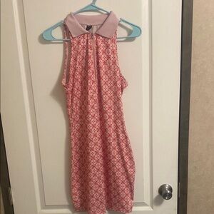 SHEIN Pink Floral Collared Kids Dress